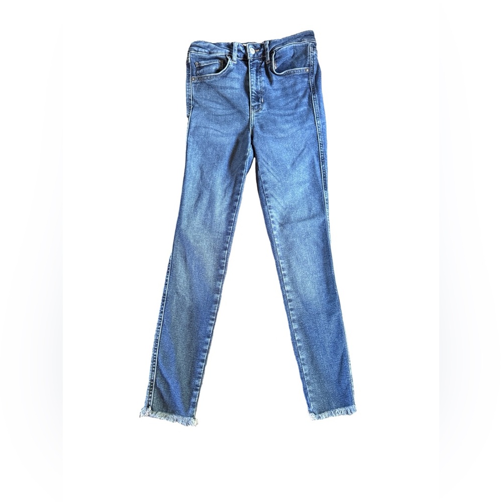 FREE PEOPLE High Waist Crop Raw Hem Womens Denim Jegging
